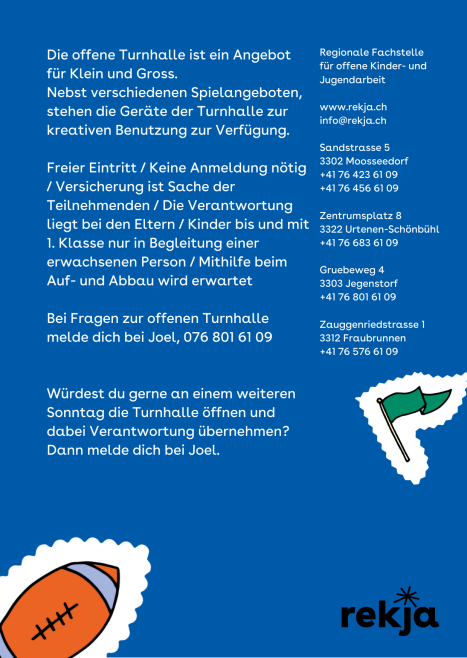 Flyer offene Turnhalle